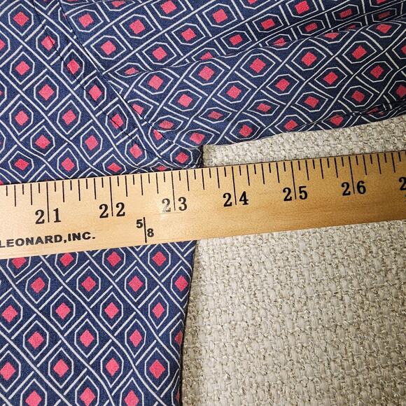 Bugatchi Mini Print Collared Button Up Blue Red Contrast Cuffs 100% Cotton - Picture 15 of 16